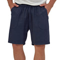 Men's Summer Cotton-Linen Blend Loose Shorts - Elastic Waist Drawstring Multi-Pocket Cargo Shorts