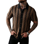 Men's Checkered Knit Short Sleeve Shirt - Green