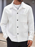 Men's Jacquard Knit Lapel Cardigan Jacket - White - S