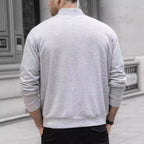 Men's Solid Color Single-Breasted Casual Jacket - Gray - L