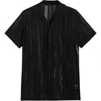 Men's Openwork Knit Short Sleeve Shirt