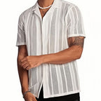 Men's Openwork Knit Short Sleeve Shirt